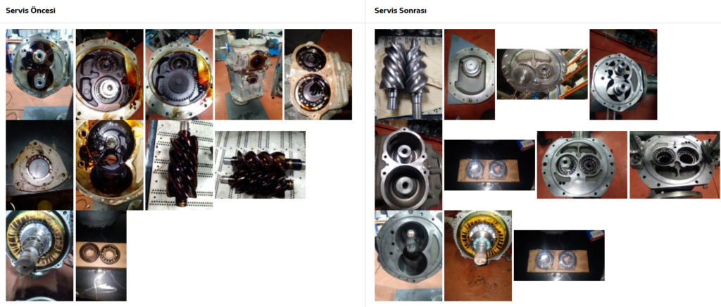 İkinici El Kompresor Genel Revizyon Oncesi ve Sonrasi